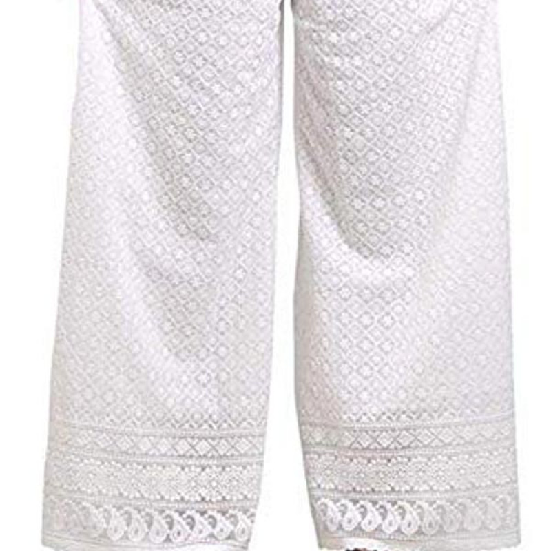 Women's White Coloured Palazzo Pants